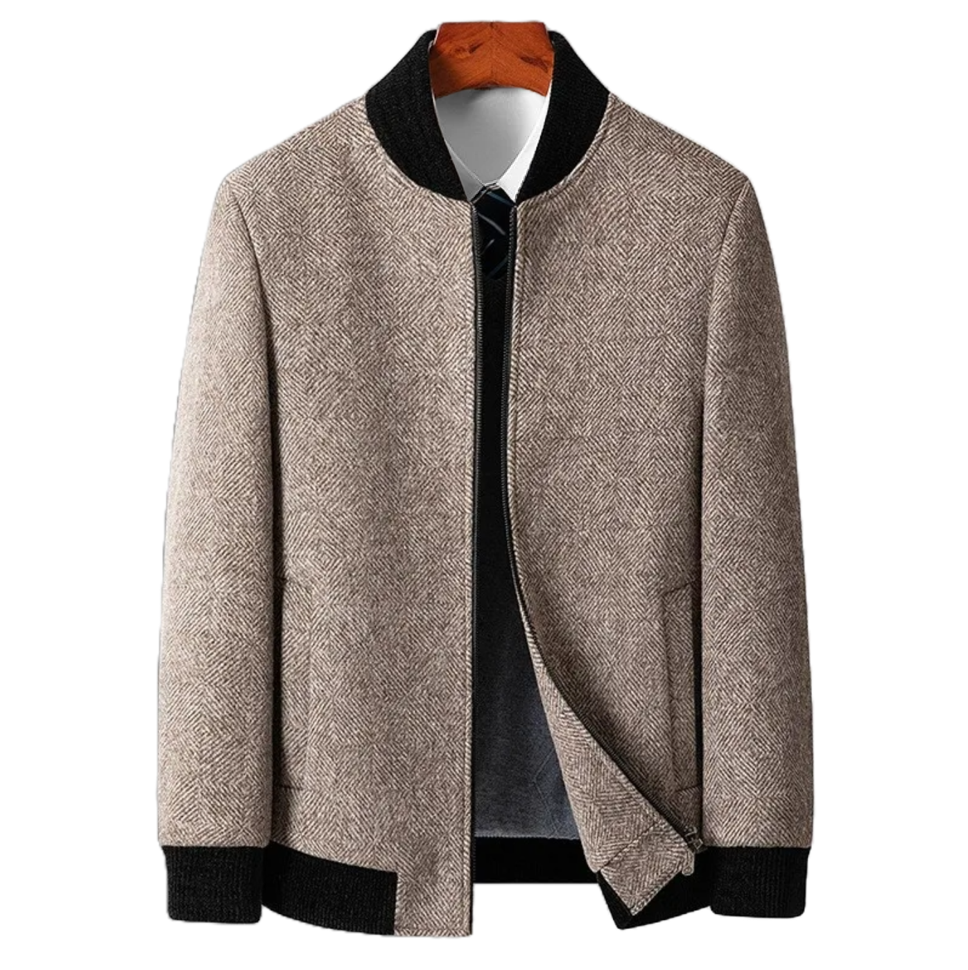 Herringbone Slim Fit Wool Jacket