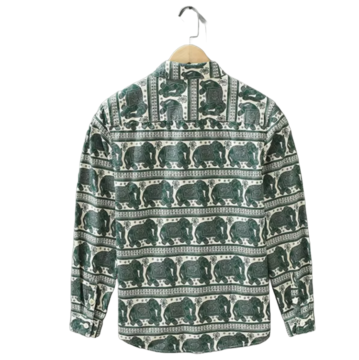 Cotton Elephant Print Vintage Spring Shirt