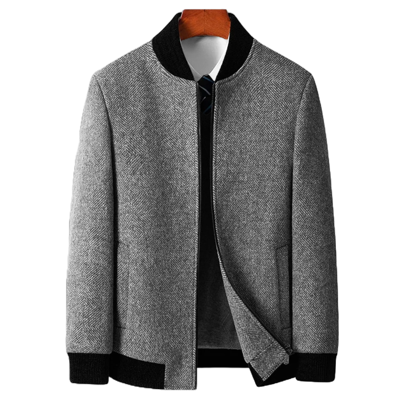 Herringbone Slim Fit Wool Jacket