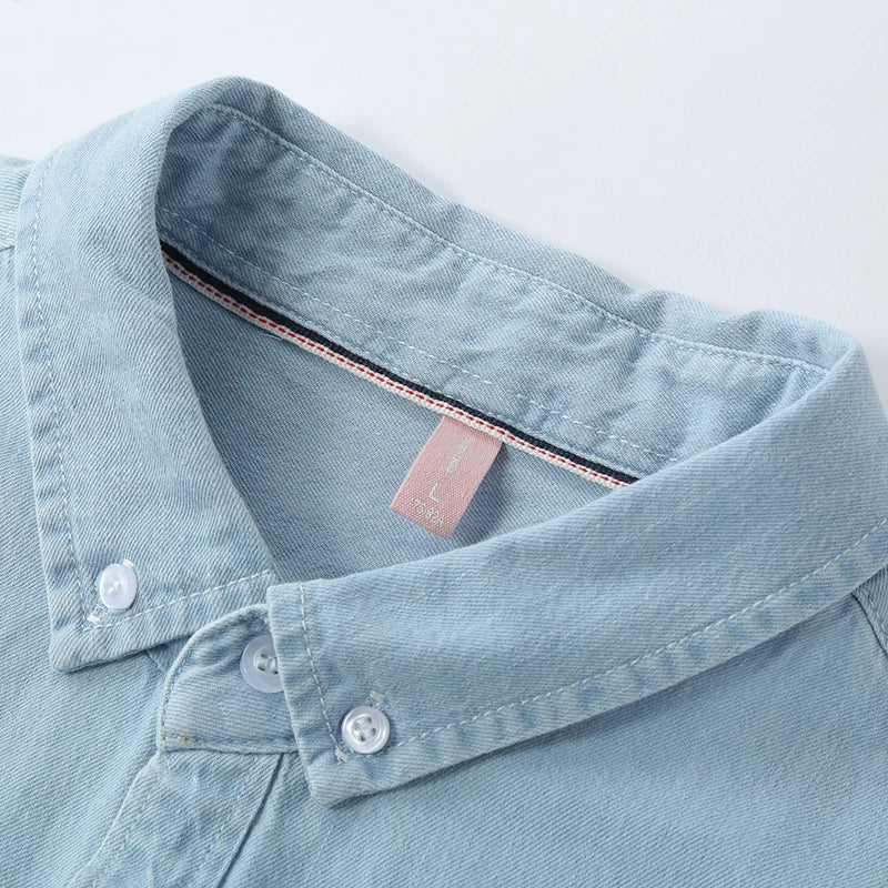 Long Sleeved Cotton Denim Shirt